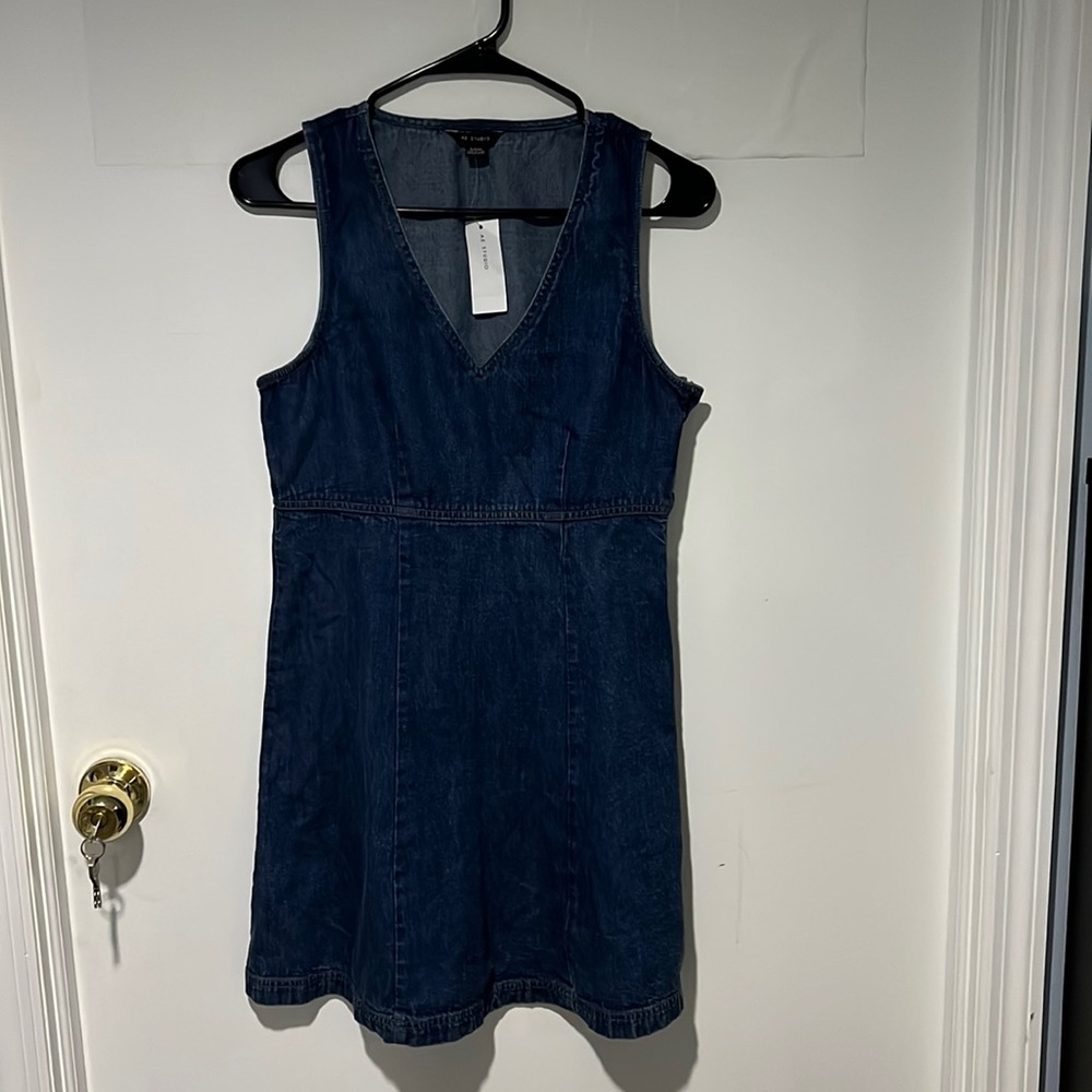 American Eagle Blue Denim Skater Dress Small